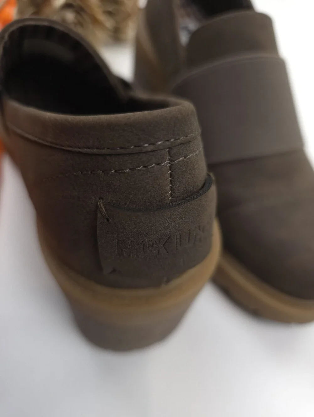 MUK LUKS Men's Brown Elastic Slip-On Chunky Heel Shoes 7½